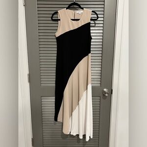 Elegant Color Block Maxi Dress